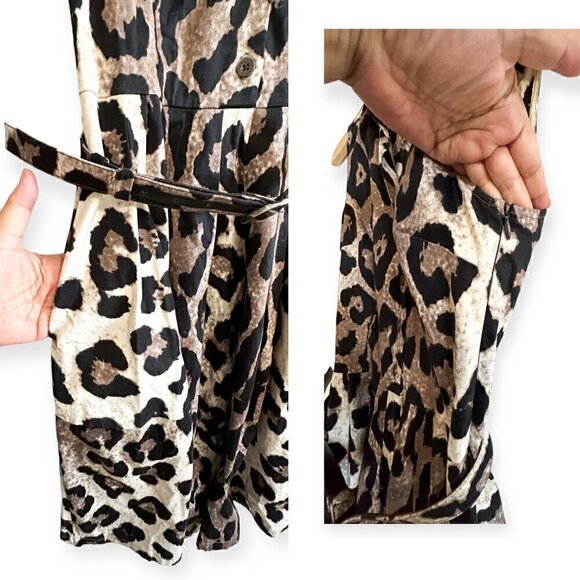 Samantha Sung Claire Sleeveless Animal Print Dress, Size 2 - Picture 13 of 16